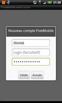 FreeMobile Suivi Conso android App screenshot 6