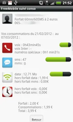 FreeMobile Suivi Conso android App screenshot 7